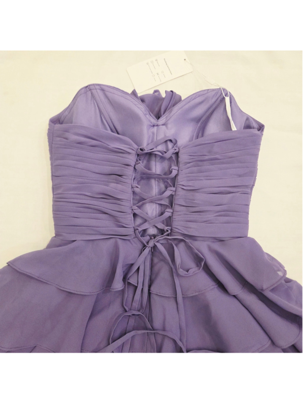 Women's Weinaze Strapless Ruffled Mini Dress in Purple size 2 - Picture 5 of 5